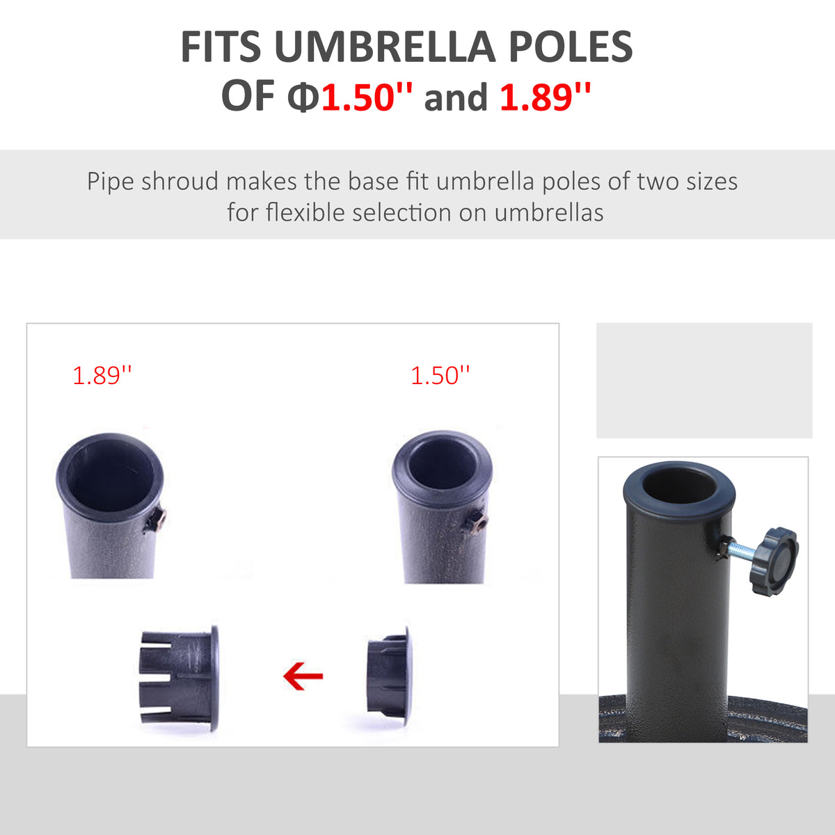 12kg Round Resin Garden Parasol Base for 38mm & 48mm Umbrella Poles - Bronze Tone