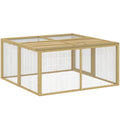 Wooden Folding Rabbit Hutch, for 2-3 Rabbits - Natural Wood
