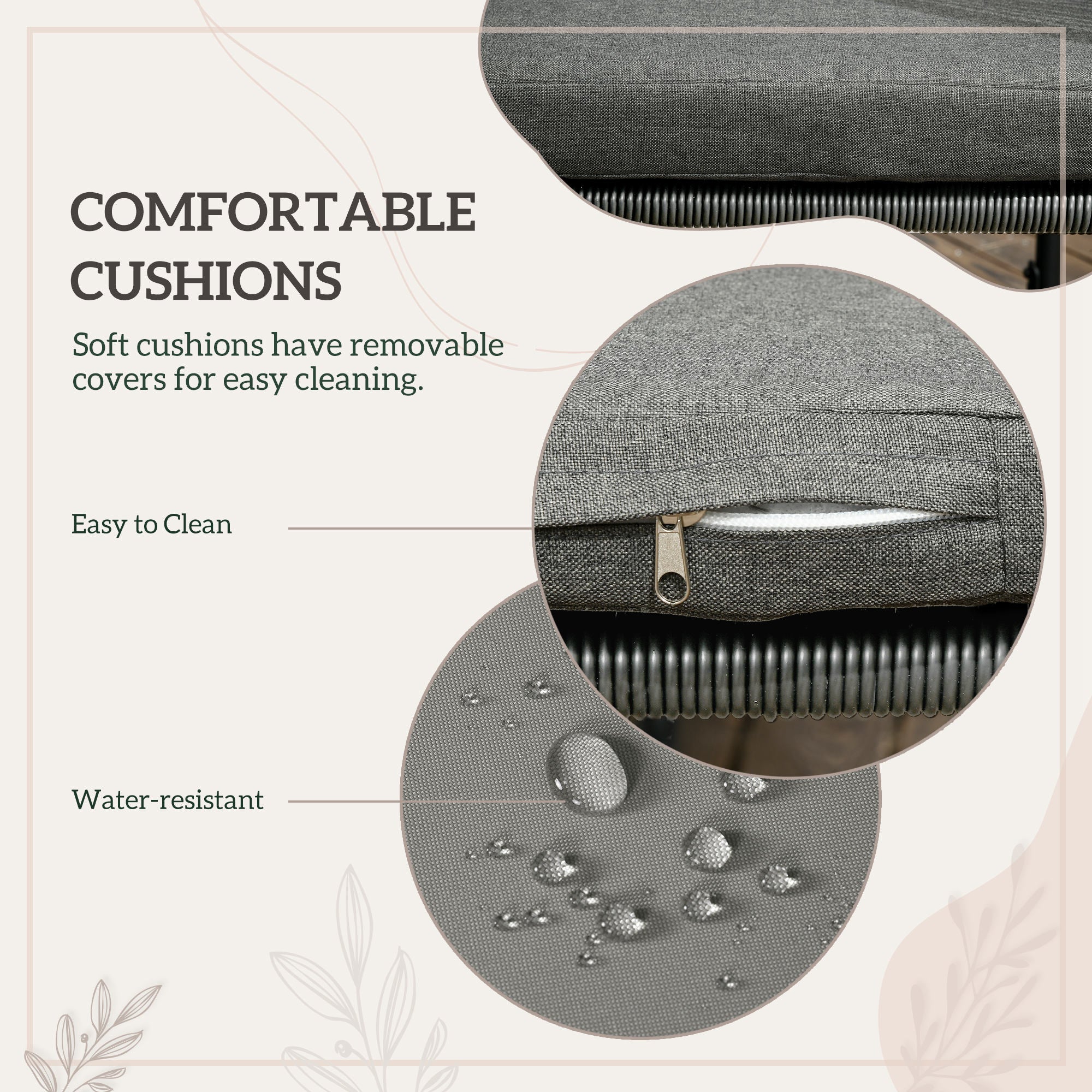 4 Seater Rattan Cube Garden Furniture Set, Rattan Dining Set with Cushions, Outdoor Dining Table and Chairs with Rectangular Wood Grain Plastic Top Table for Patio, Balcony, Grey