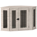 2 in 1 Dog Crate Furniture Side Table with Cushion 104x55x63cm - Walnut Brown