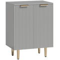 Sideboard Buffet Cabinet, Modern Kitchen Storage Cabinet with Adjustable Shelf and Metal Legs, Grey