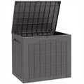 93L Plastic Garden Storage Box, Outdoor Storage Box with Handles, Waterproof Outdoor Storage Container, Brown