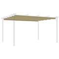Retractable Pergola Canopy Replacement 4x3 Metre with Drainage Holes - Tan