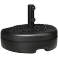 Fillable Half Parasol Umbrella Base with Metal Pole for 3.8-4.8 cm Poles - Black