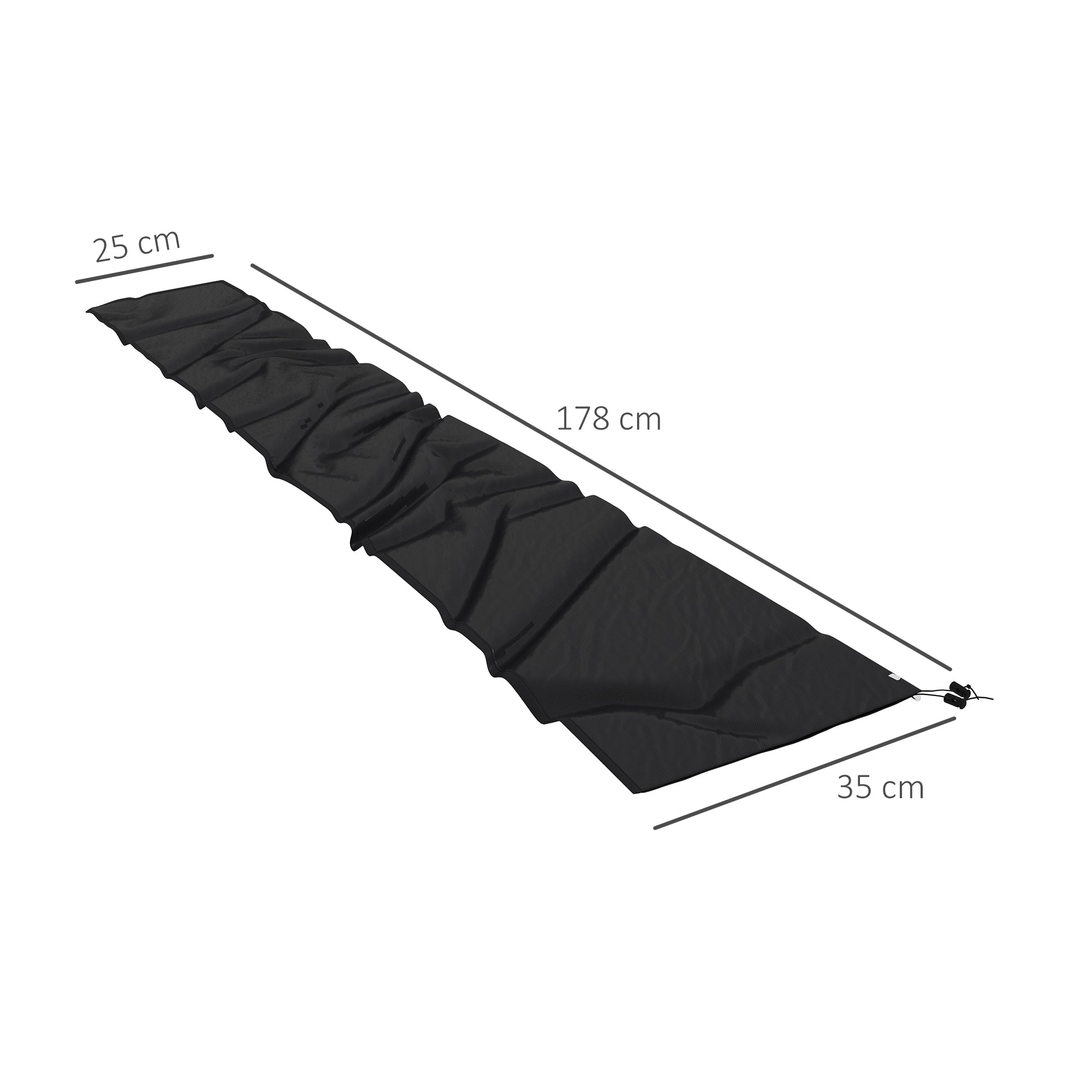 Waterproof Outdoor Parasol Cover with Zipper and Buckle 420D Oxford Fabric - Black