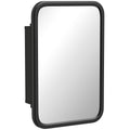 Bathroom Wall Cabinet with Tempered Mirror Metal Bathroom Mirror Cabinet with 3 Shelves Black