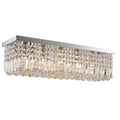 Modern Square Crystal Ceiling Light Chandelier E14 Base 80x25x23cm - Silver