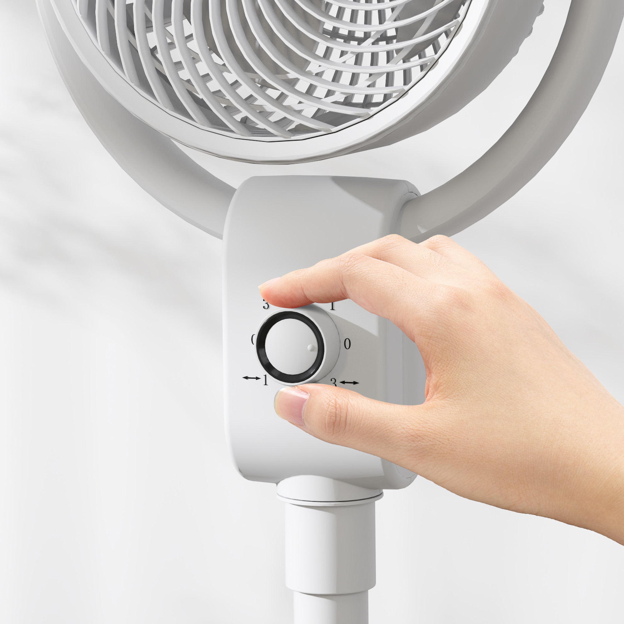 Pedestal Air Circulation Fan with Oscillating, White