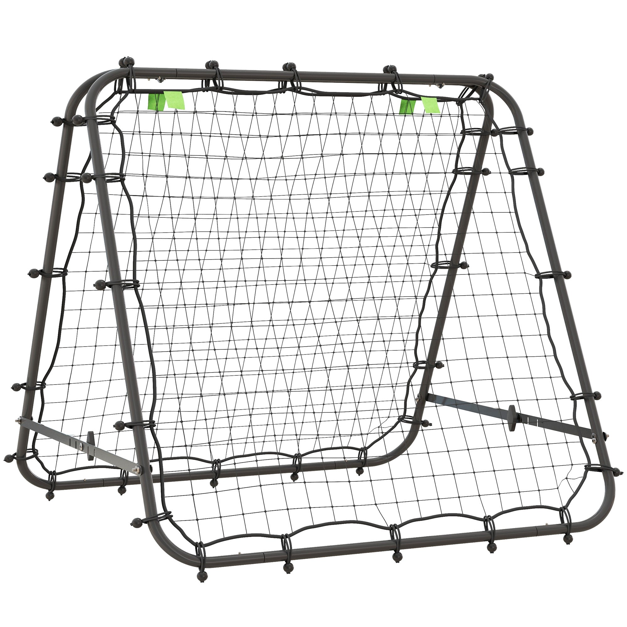 Double Sided Football Rebounder Net, Football Rebound Goal with 5 Adjustable Angles, Black