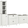 6-Tier Bathroom Furniture Set with Adjustable Shelves, Tall Storage & Floor Cabinet with Drawer - Antique White