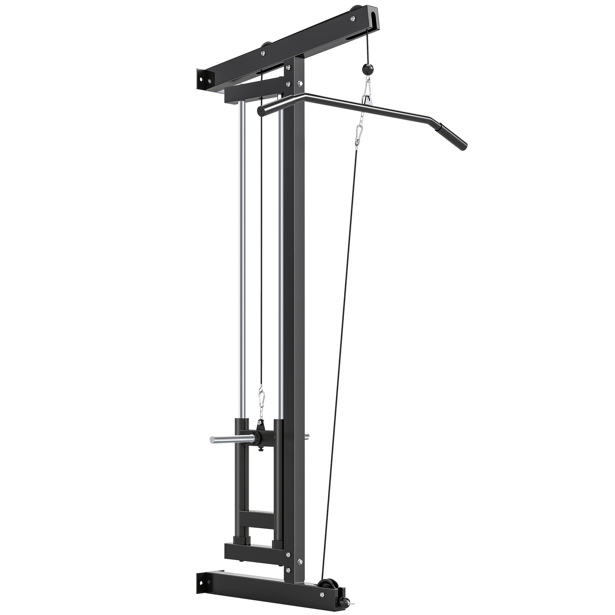 Wall Mounted Lat Pull Down Machine, Crossover Cable Machine with High & Low Pulleys for Home Gym Full Body Workout