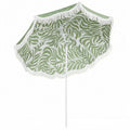 1.8 m Beach Umbrella Parasol with Sand Anchor, Portable Tilting Garden Parasol with Adjustable Height, Green