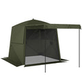 Pop Up Gazebo Waterproof Instant Shelter with Awning Mesh Windows for Camping Patio 2 x 2 m, Army Green