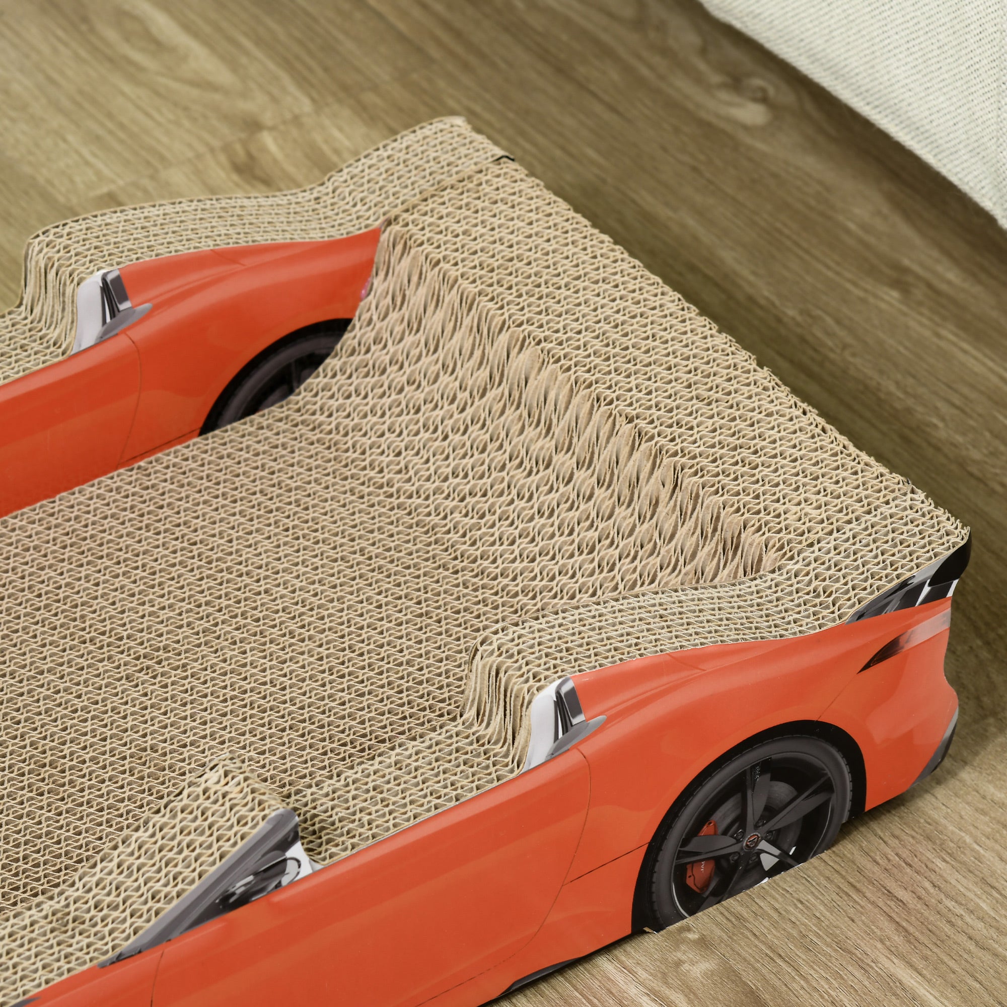 2 in 1 Cat Scratching Board with Catnip, Car-shaped