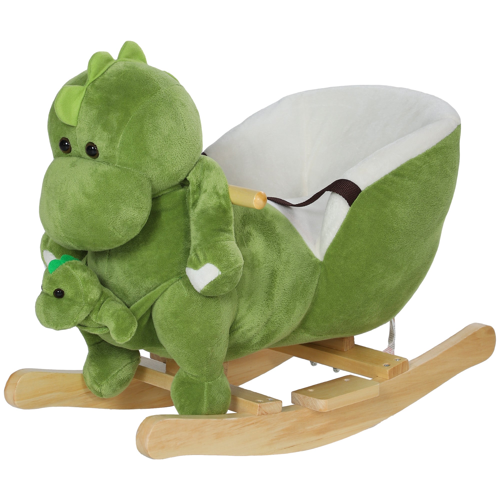 Dinosaur-Shaped Baby Rocking Horse w/ Safety Belt, 32 Songs