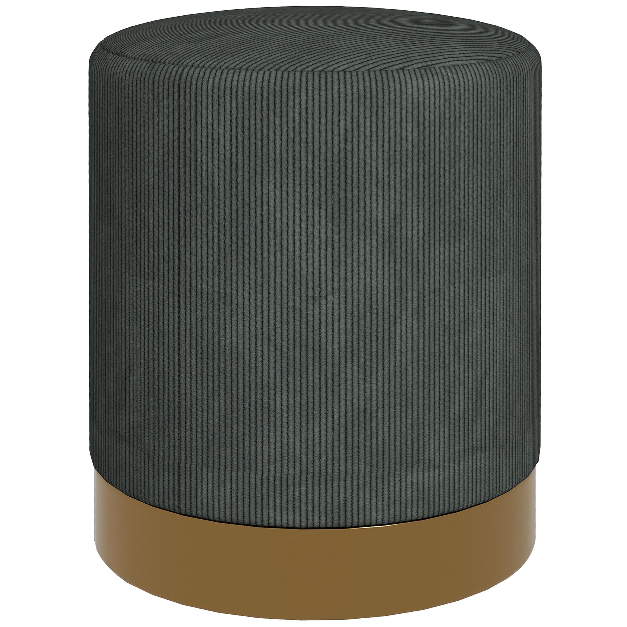 Soft Padded Corduroy Footstool - Dark Green