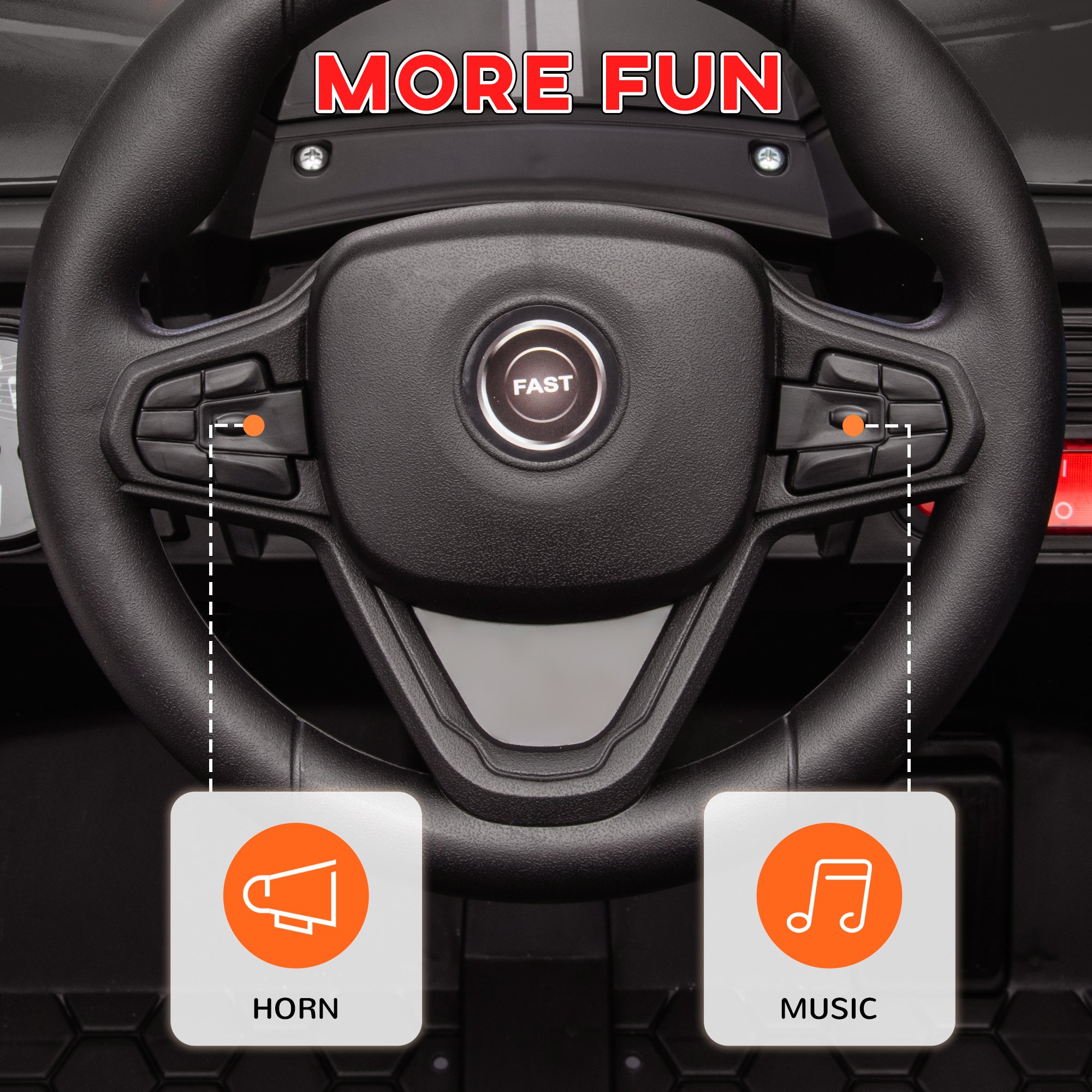 12V Battery Powered Ride on Truck w/ Remote, 4 Suspension Wheels, Horn Lights Music USB, for 3-5 Years Old - Black