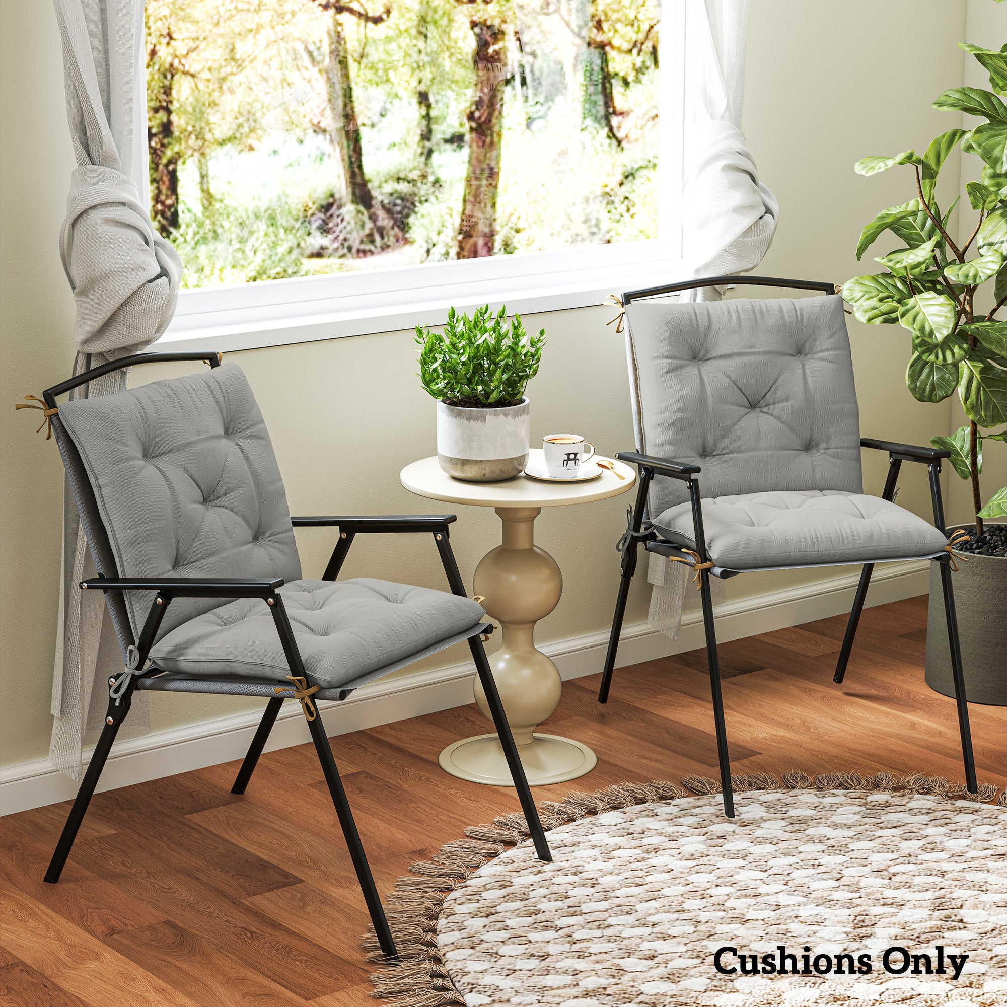 Set of Two Outdoor Seat Cushions - Light Grey