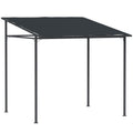 2.4 x 2.4 m Wall Mounted Lean-To Pergola Gazebo with PA Coated Fabric UPF30+ - Dark Grey