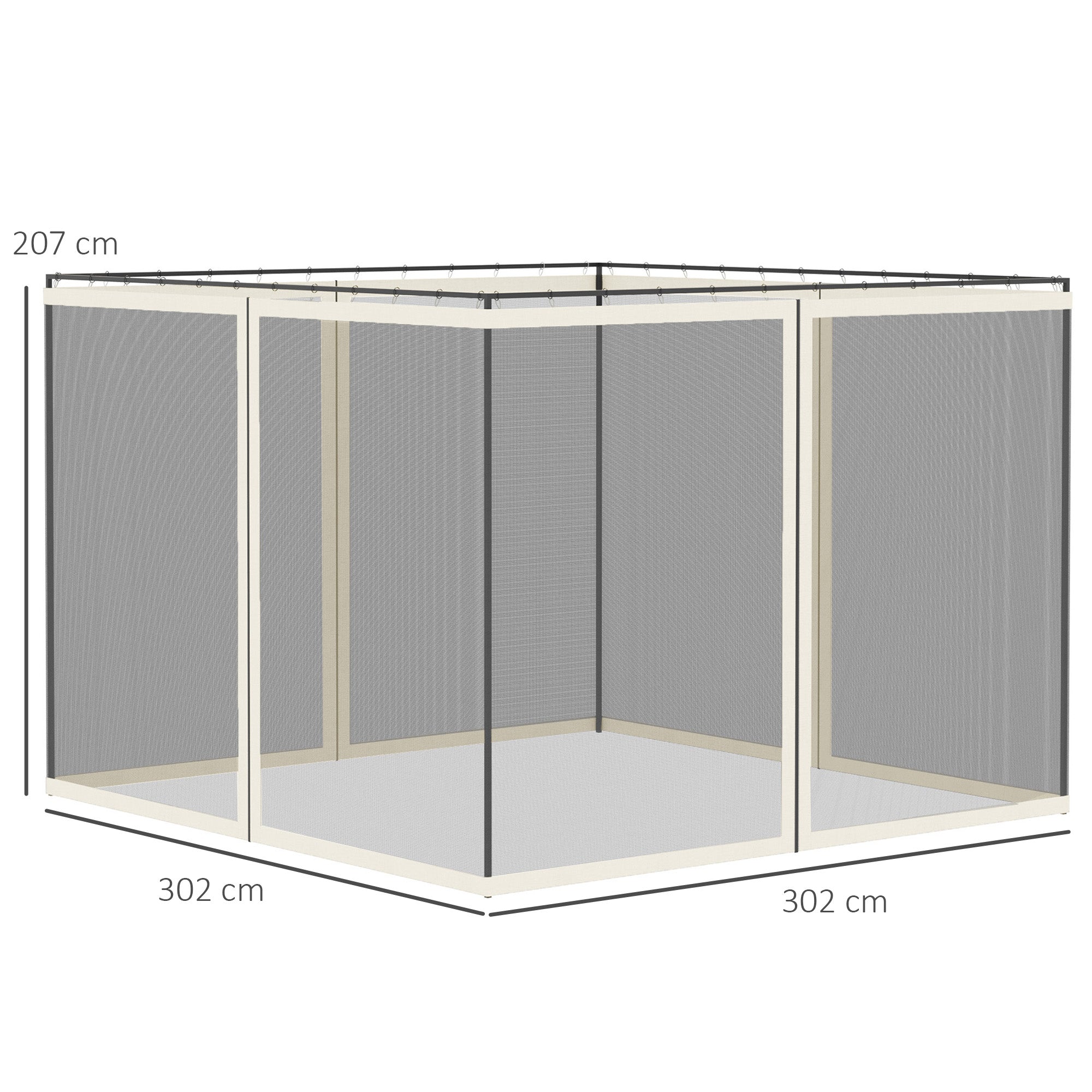 Universal Replacement Mesh Sidewall for 10x10 Gazebo Canopy - White