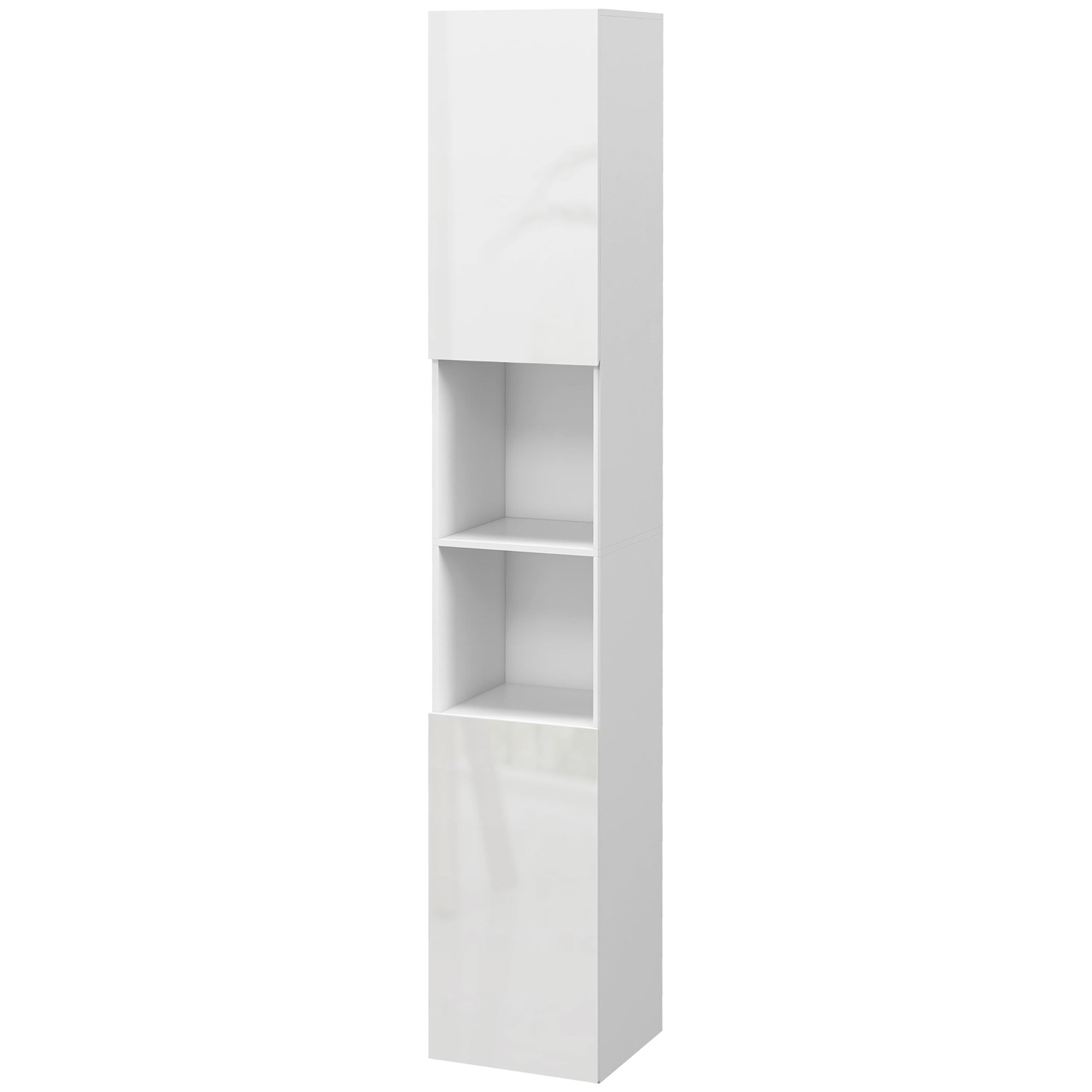Multi-Storage Slim Bathroom Cabinet - High Gloss White