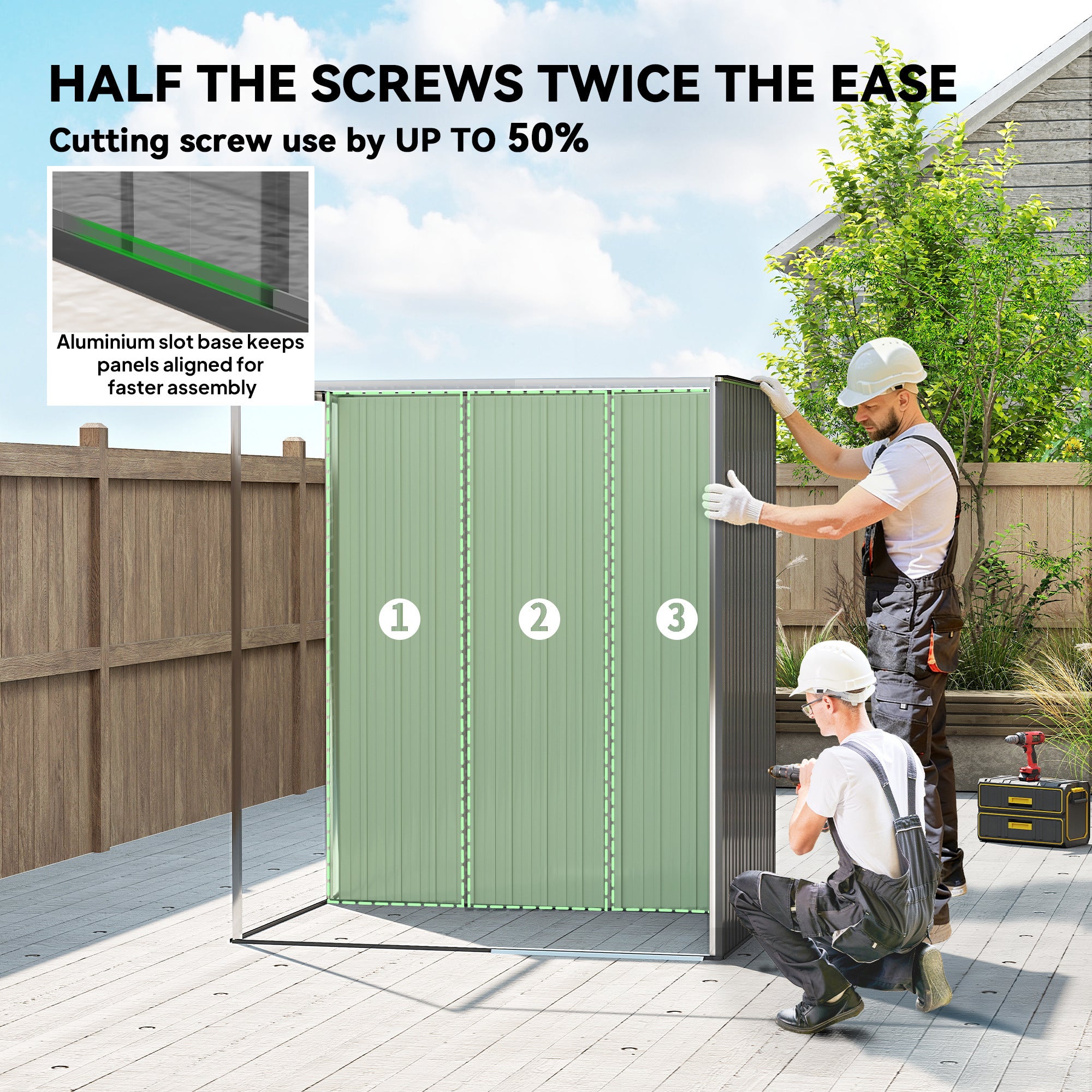 5 x 3.5ft Metal Garden Storage Shed with Effortless Assembly and 2 Pairs of Gloves, Waterproof Outdoor Shed, Light Grey