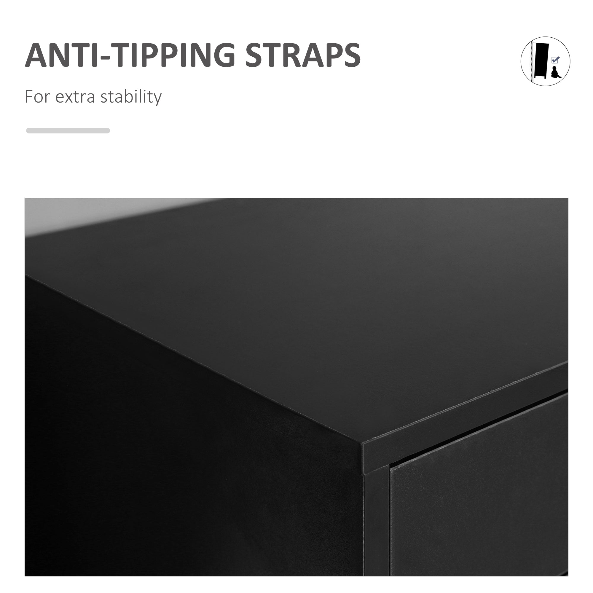 Vertical Filing Cabinet, 7-drawer File Cabinet, Mobile Office Cabinet on Wheels for Study, Home Office, Black