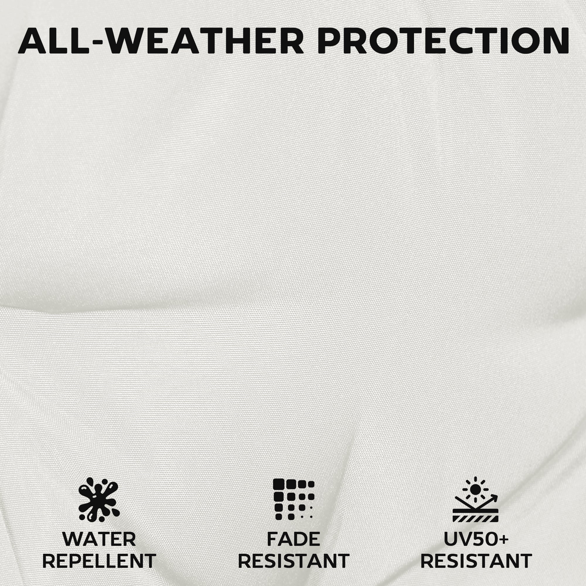 Set of 6 Outdoor Seat Cushions with Machine Washable Cover, Water Repellent Seat Cushions Cream White