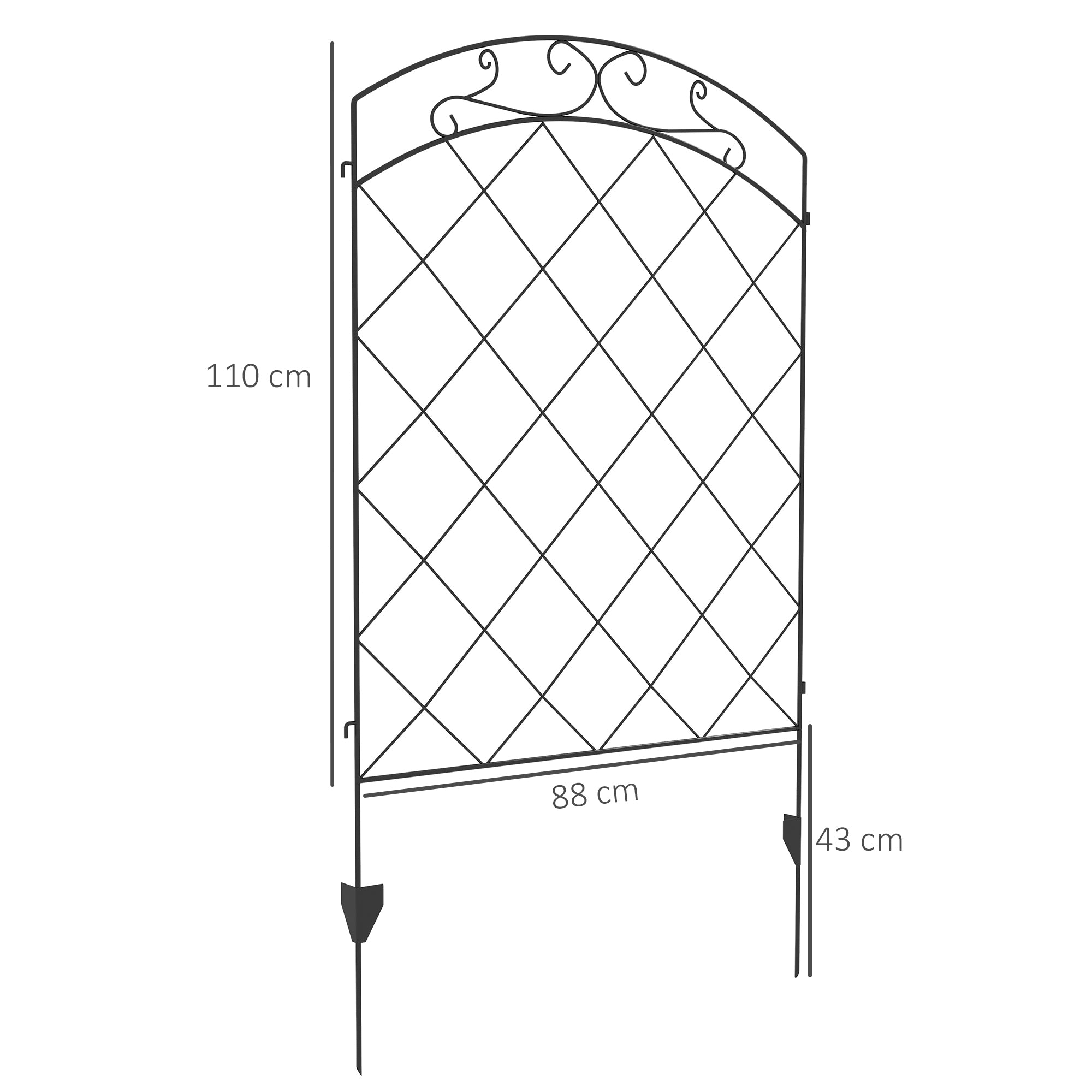 Decorative Garden Fencing, 43in x 11.4ft Outdoor Picket Fence Panels, 8PCs Rustproof Steel Wire Landscape Flower Bed Border Edging Animal Barrier, Swirls