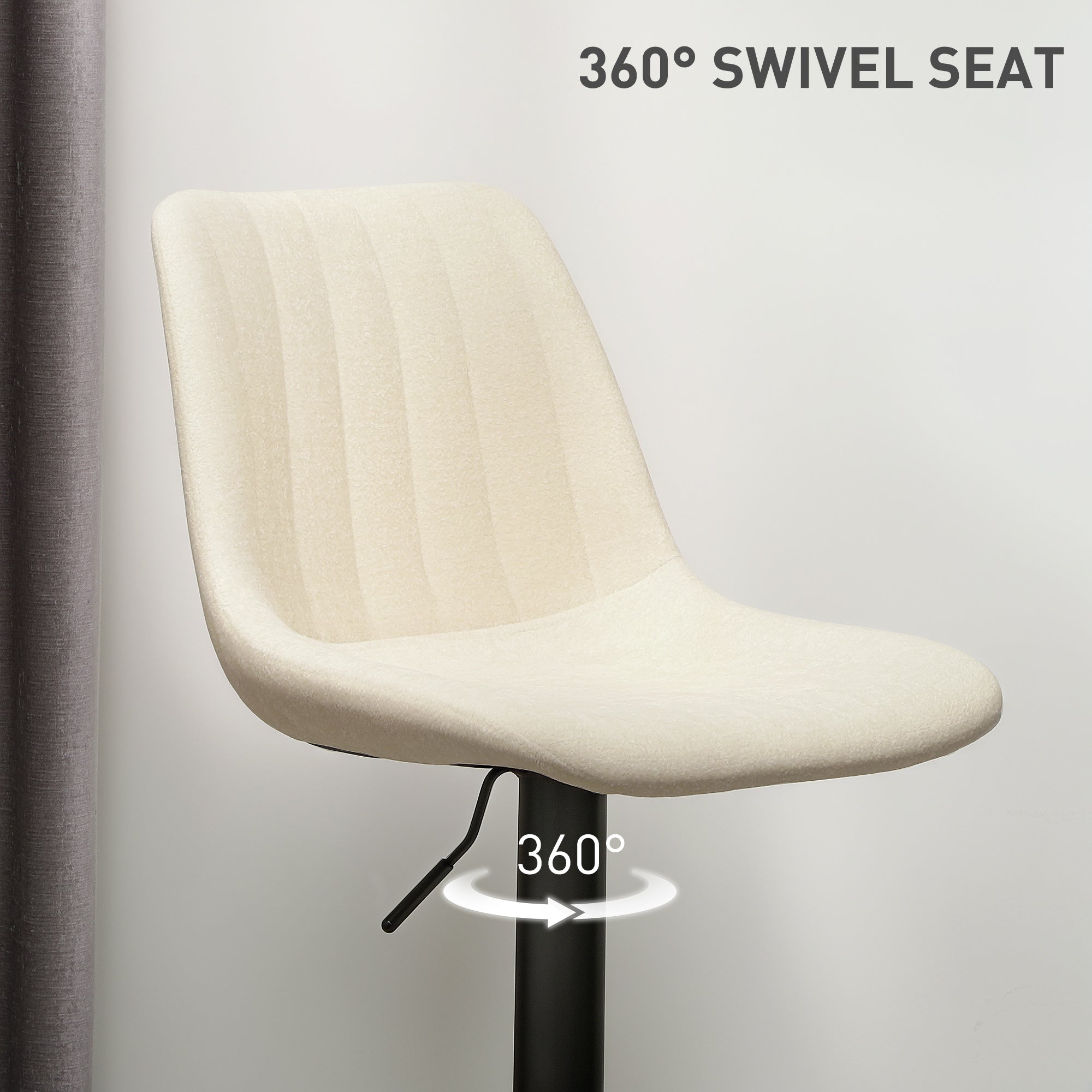 Set of Two Chenille-Feel Tub Bat Stools - Beige