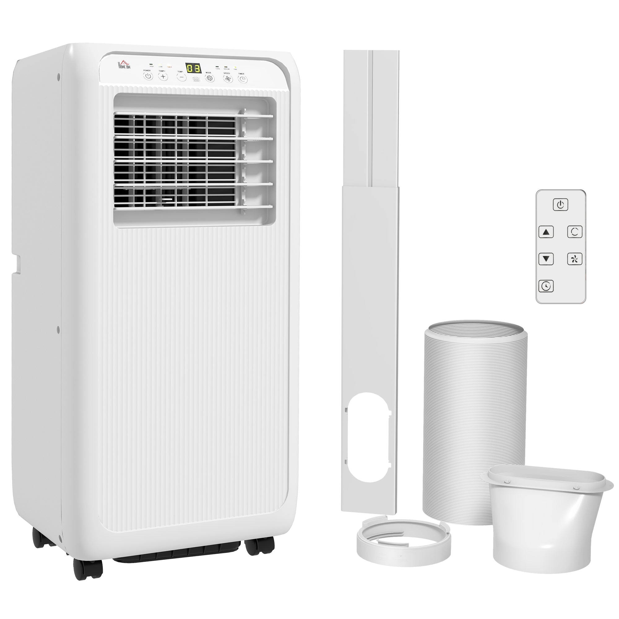 9,000 BTU Mobile Air Conditioner for Room up to 20m², with Dehumidifier, 24H Timer, Wheels, Window Mount Kit