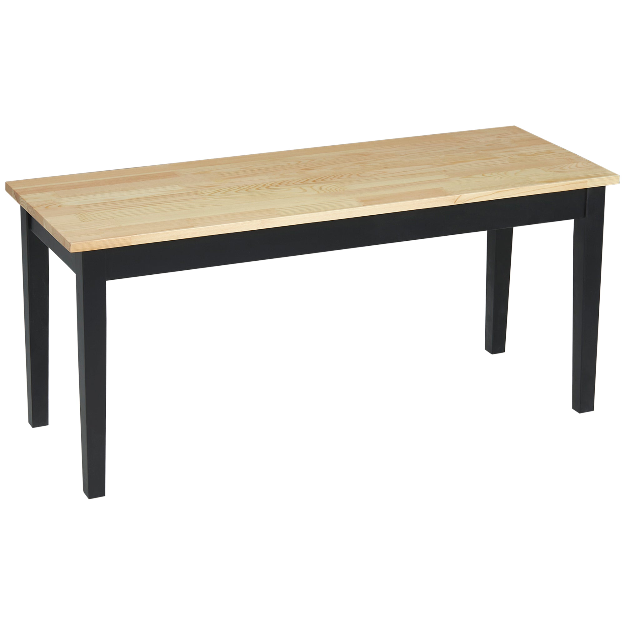 102 cm Wood Dining Bench for 2 People, Wooden Bench for Kitchen, Dining Room, Entryway, Black