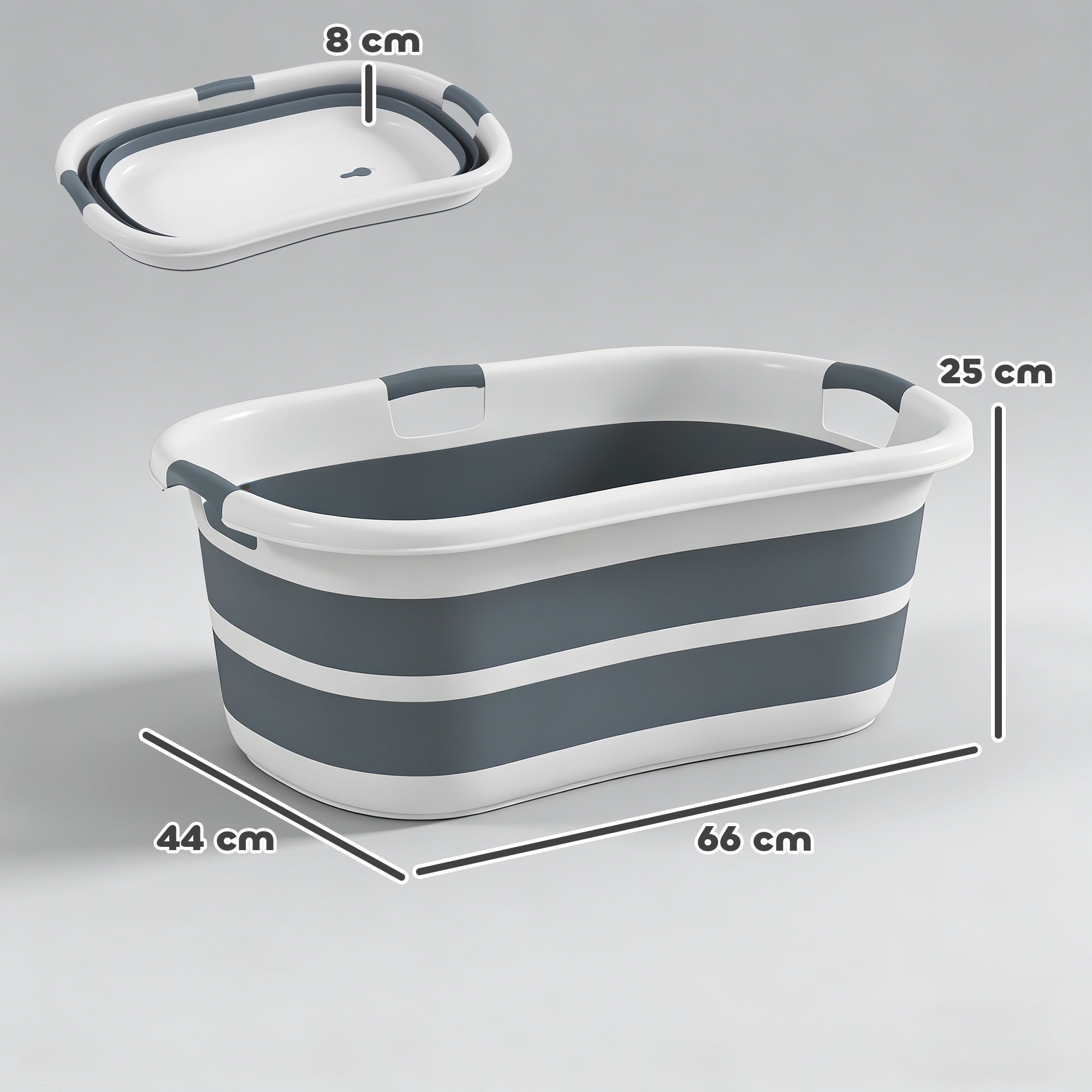 Dog Bath Tub, Portable Foldable Dog Bathtub with Drainage Hole, for Small Dogs Puppies Grey