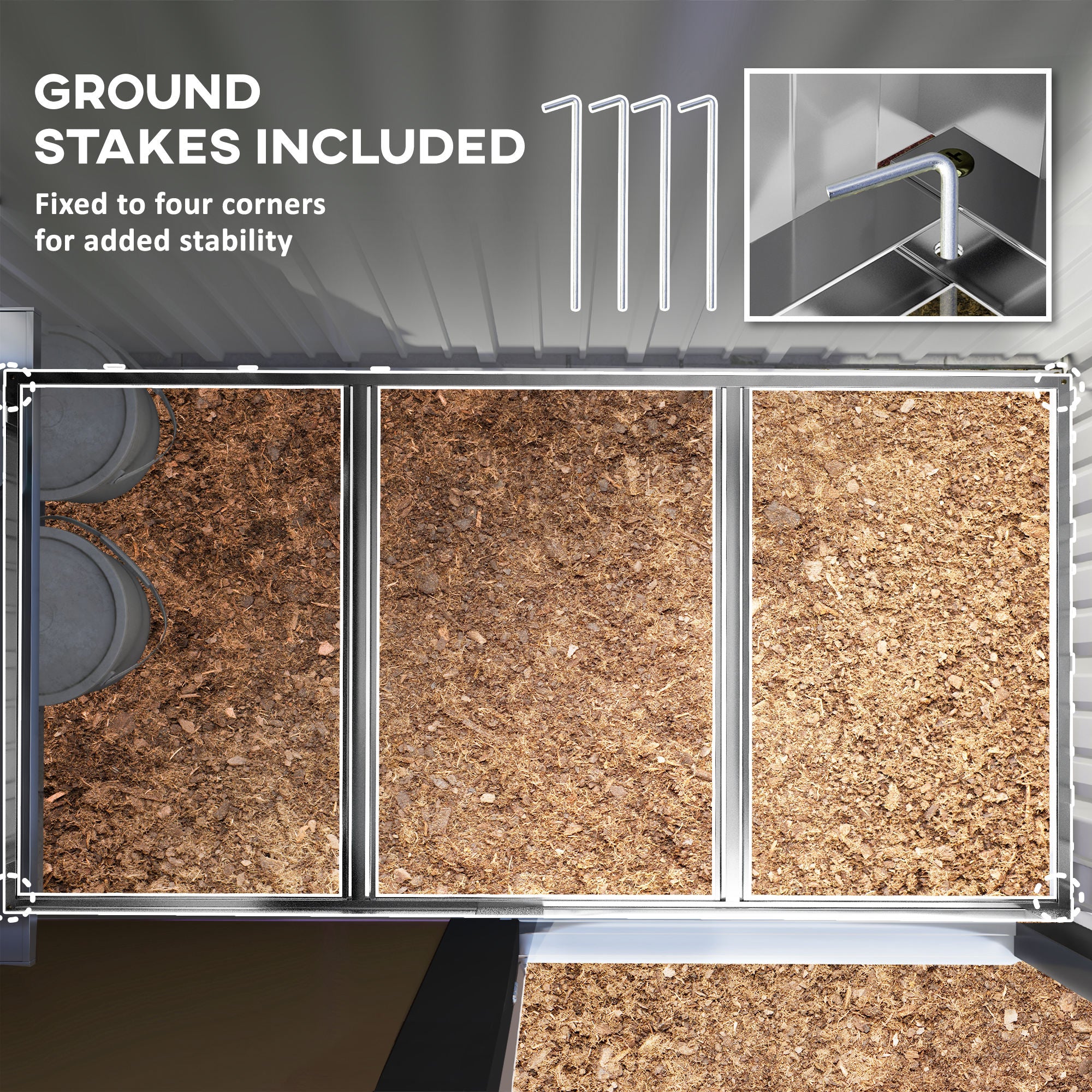 5x3ft Corrugated Steel Storage Shed with Lock - Brown