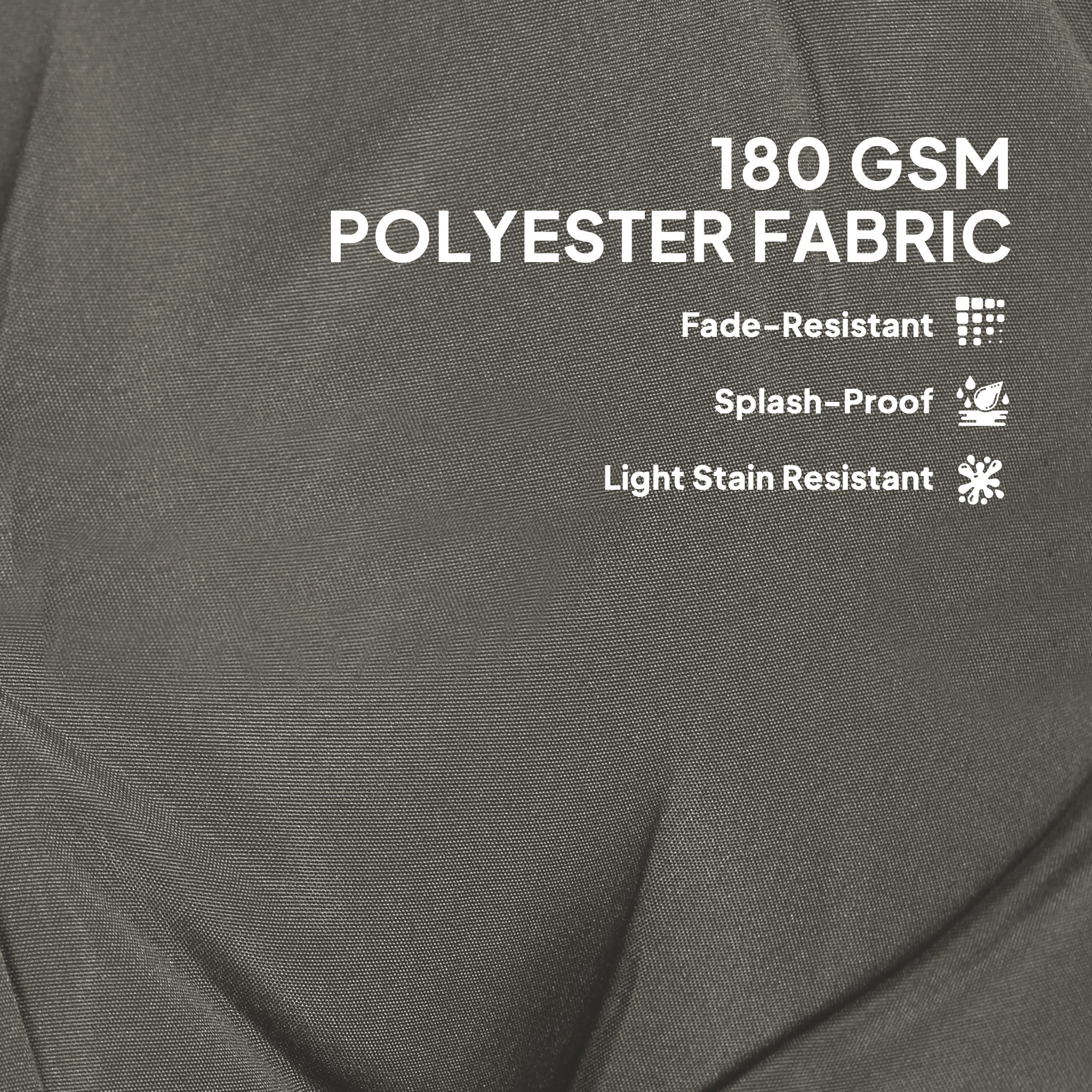 Set of 4 Cotton Filled Padded Garden Seat Cushions - Light Grey