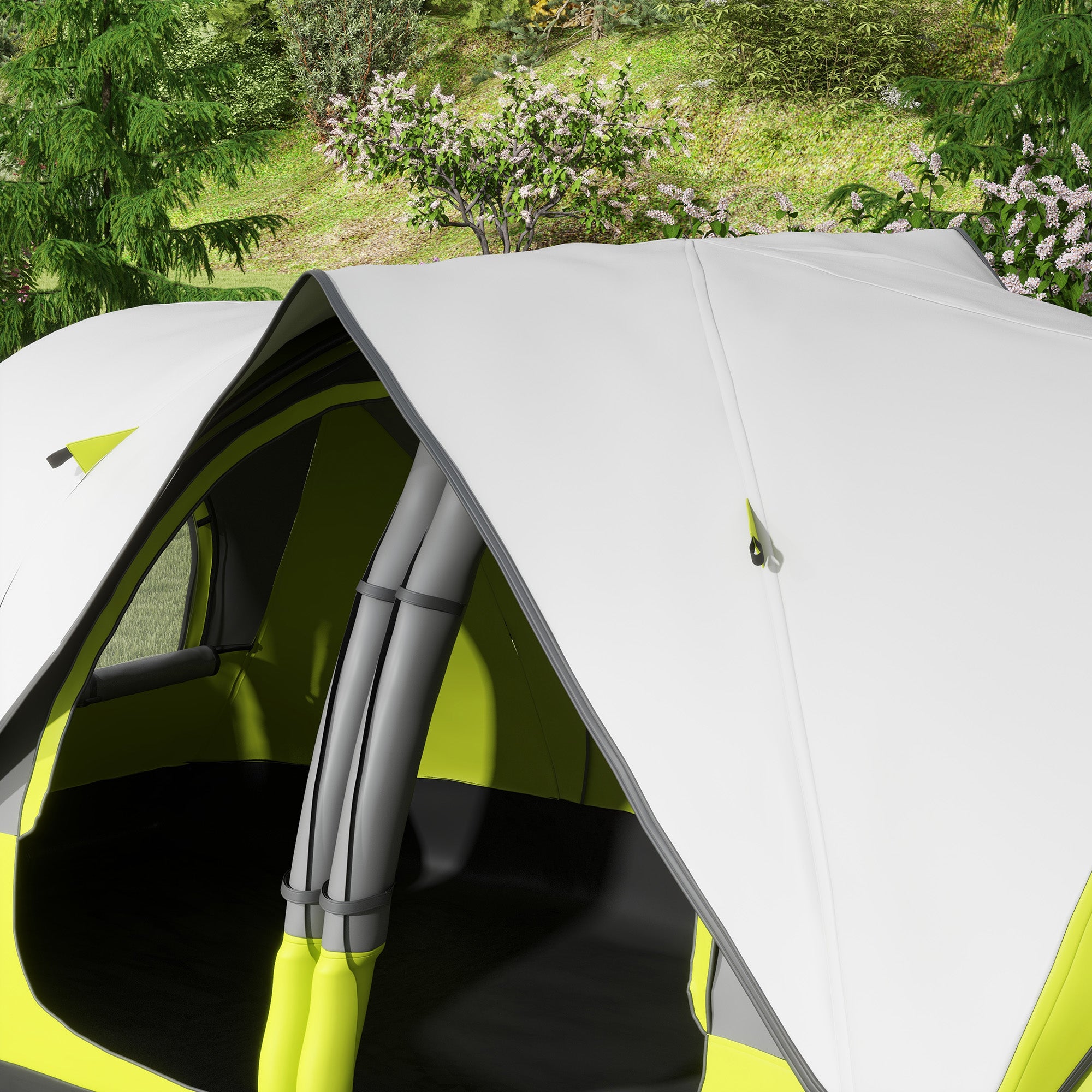 Spacious 2 Bedroom Camping Tent for 6-8 People with Removable Divider - Yellow