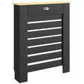 95.5H x 78Wcm Radiator Cover, with Drawer - Black