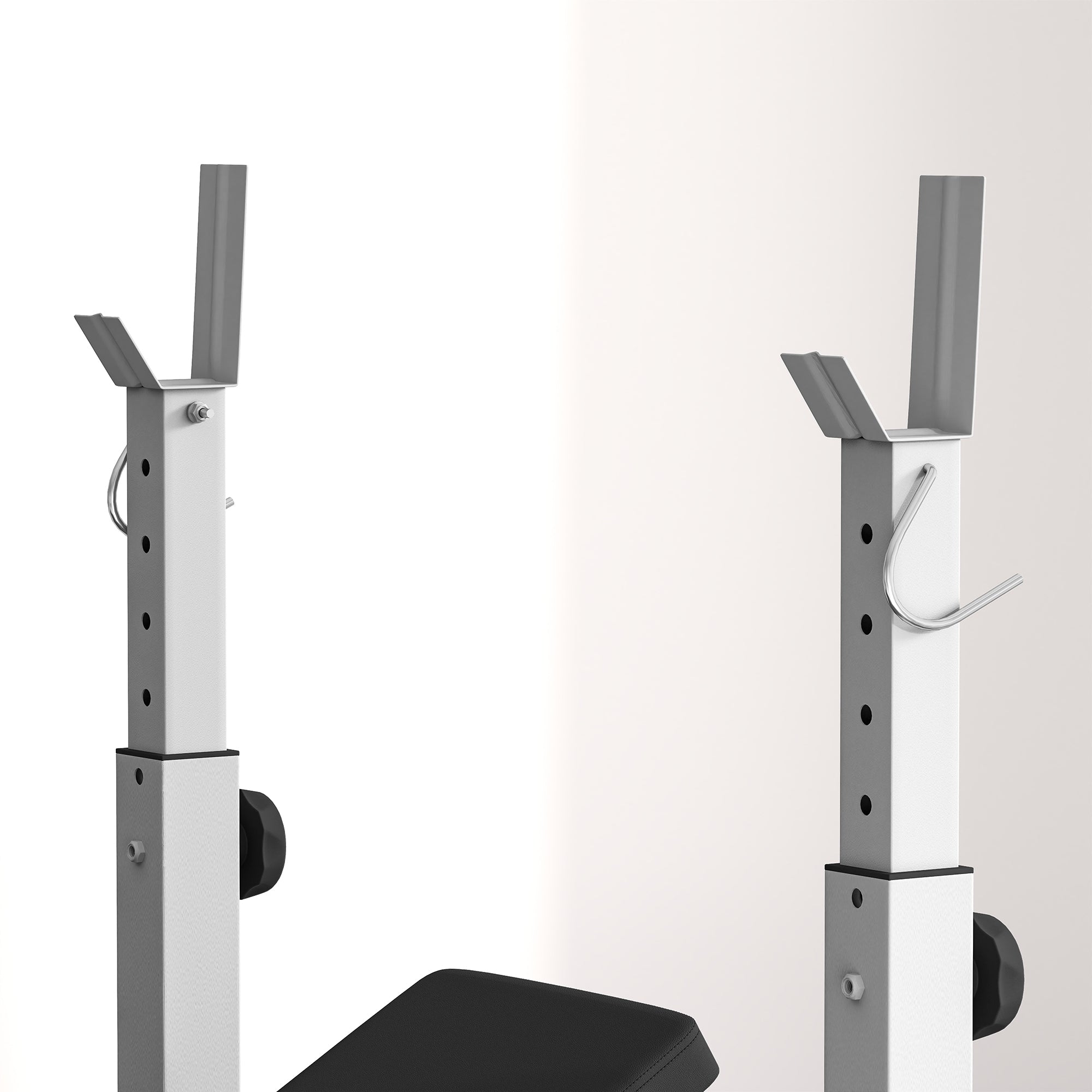 Adjustable Weight Bench with Squat Rack, Heavy Duty Bench Press Rack with Preacher Curl Pad, Leg Developer, Barbell Rack, Butterfly, Home Gym Strength Training Multiuse Workout Bench, Grey