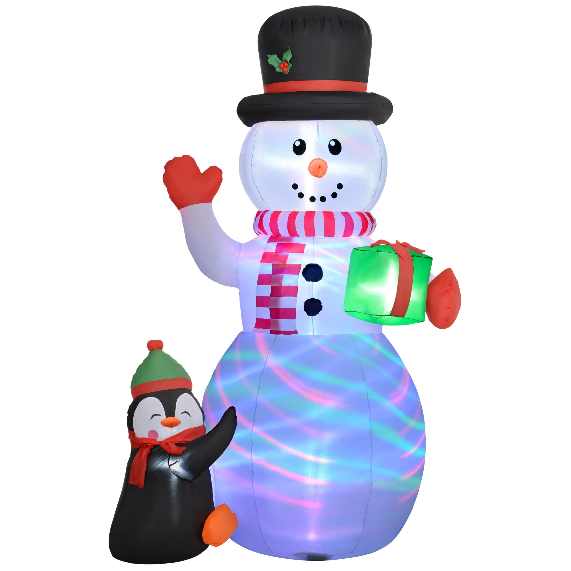 8ft Inflatable Christmas Snowman, with Accessories