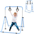 Adjustable Height Foldable Kids Gymnastics Bar with Non-Slip Mats for 3+ Years - Blue
