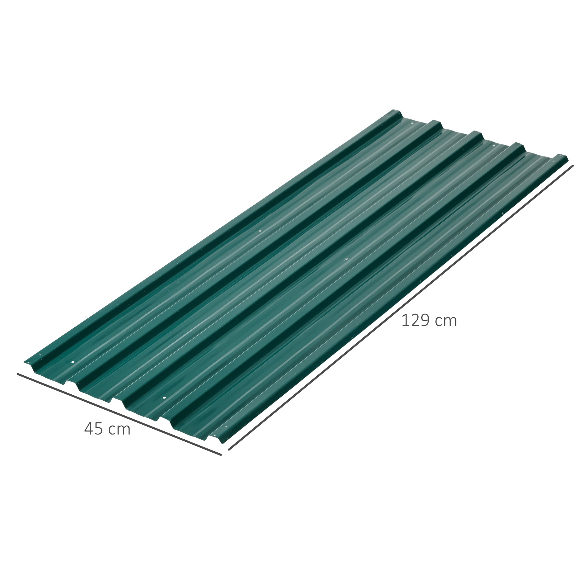 Pack of 24 Galvanised Corrugated Roofing Sheets for Greenhouse - Green