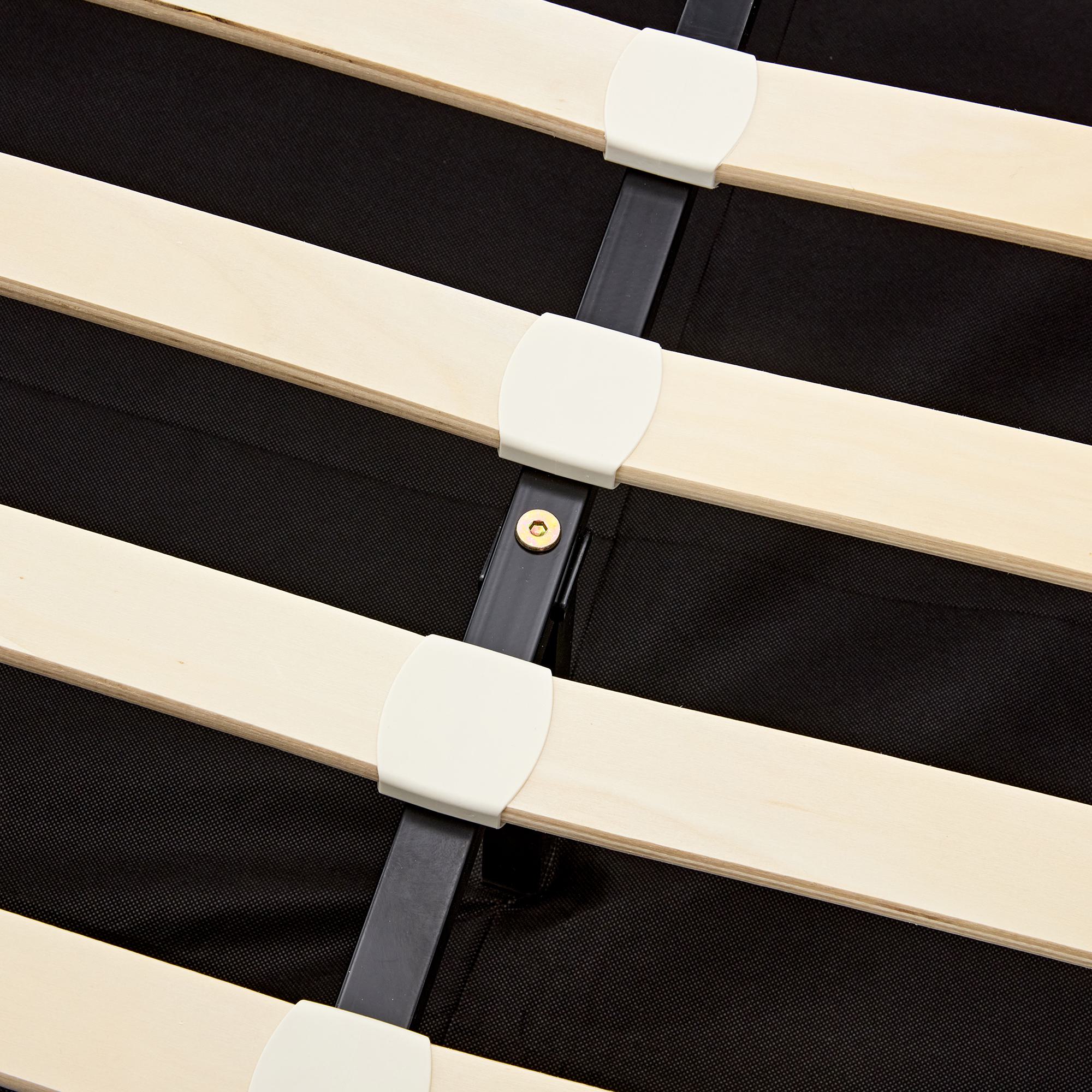 King Size LED Upholstered Bed with USB Charging and Storage - Black