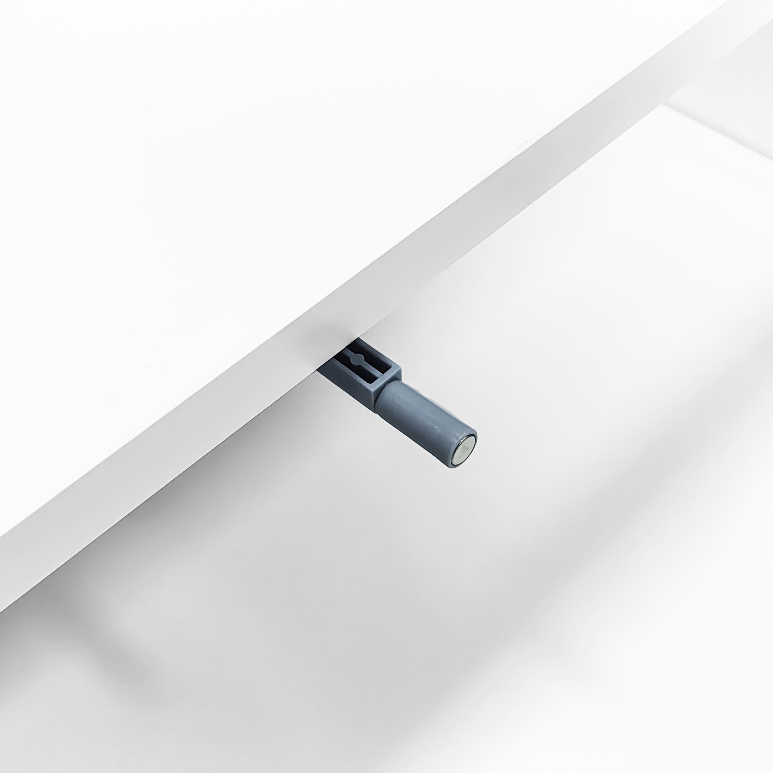 High Gloss LED Coffee Table with 2 Drawers and Bluetooth Control, Tea Table with Particle Board, 115L x 55W x 34H cm, White