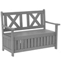 2-Seater Outdoor Garden Storage Bench with Seating for Patio and Porch - Charcoal Grey