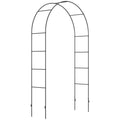 Outdoor Metal Garden Arch for Climbing Plants and Weddings 140x40x240 cm - Black