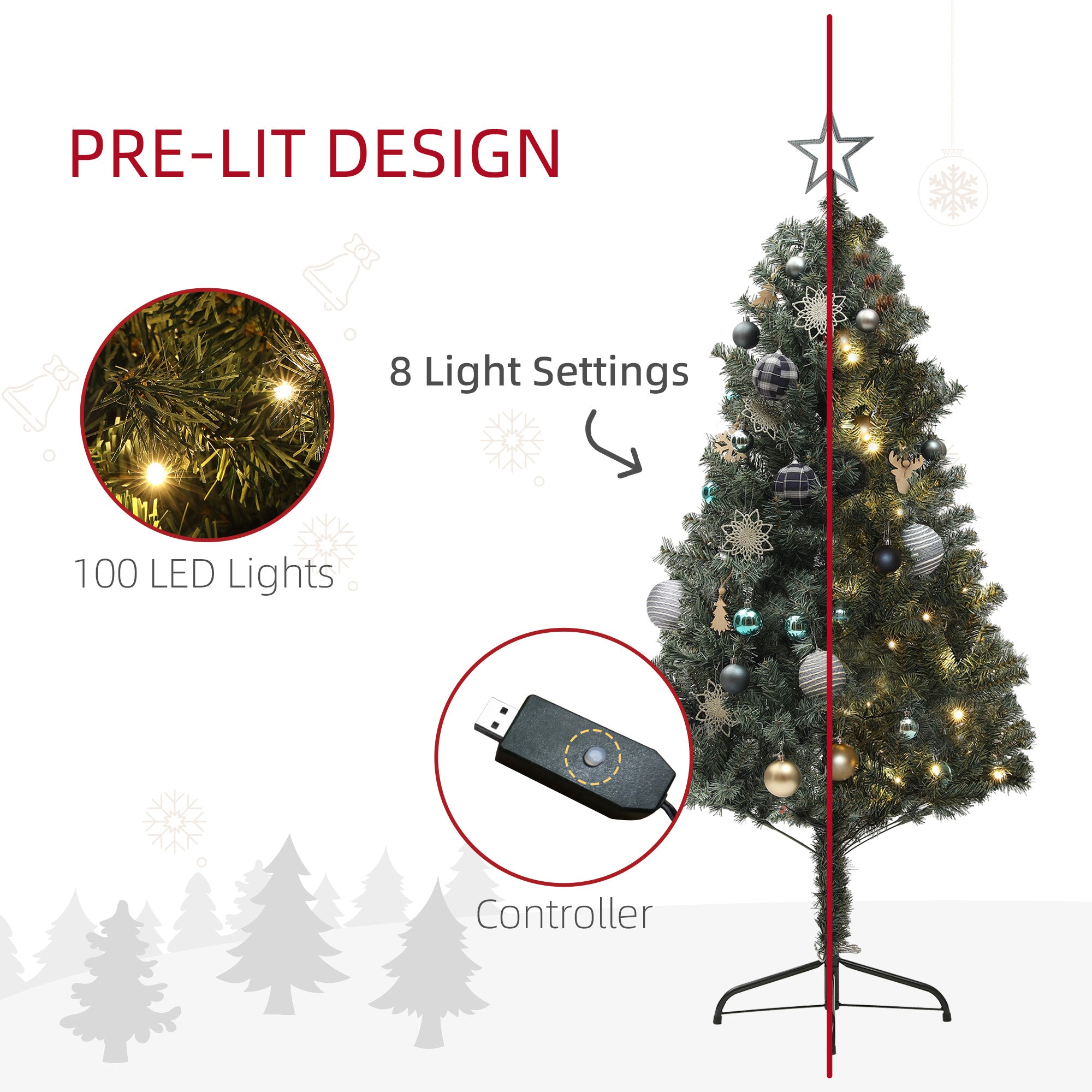 5ft Pre-Lit and Decorated Christmas Tree
