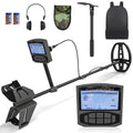 Metal Detector for Adults and Beginners with IP68 Waterproof Coil, 5 Modes, Pinpoint & Memory, Backlit LCD Display - Dark Grey