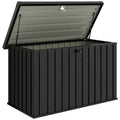 400L Galvanised Steel Garden Storage Box, Black