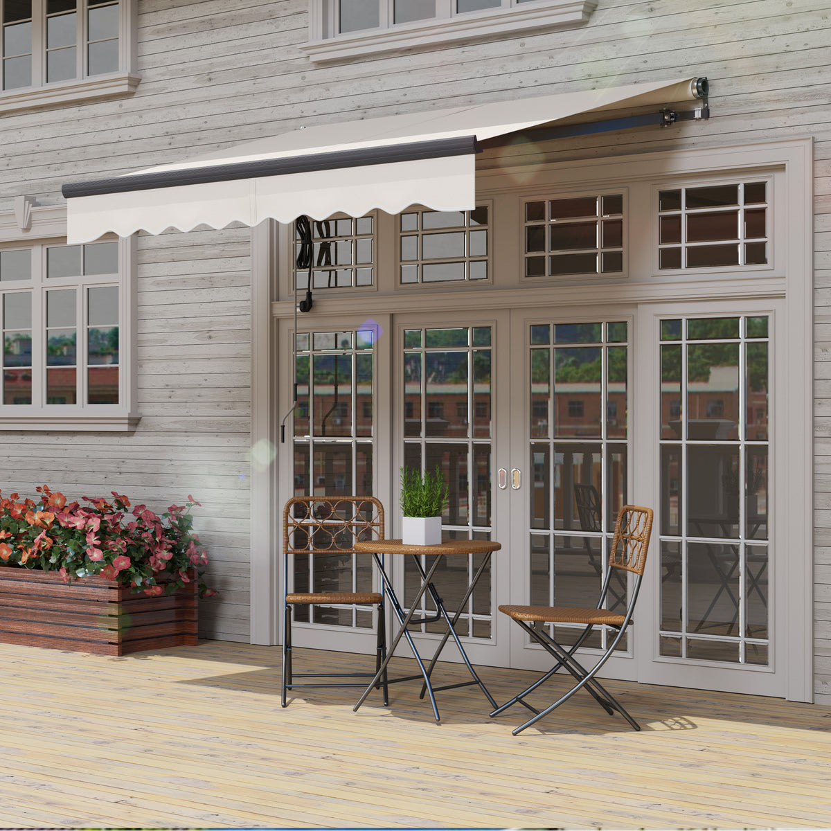 2.5 x 2m Electric Retractable Awning with Aluminium Frame - Beige
