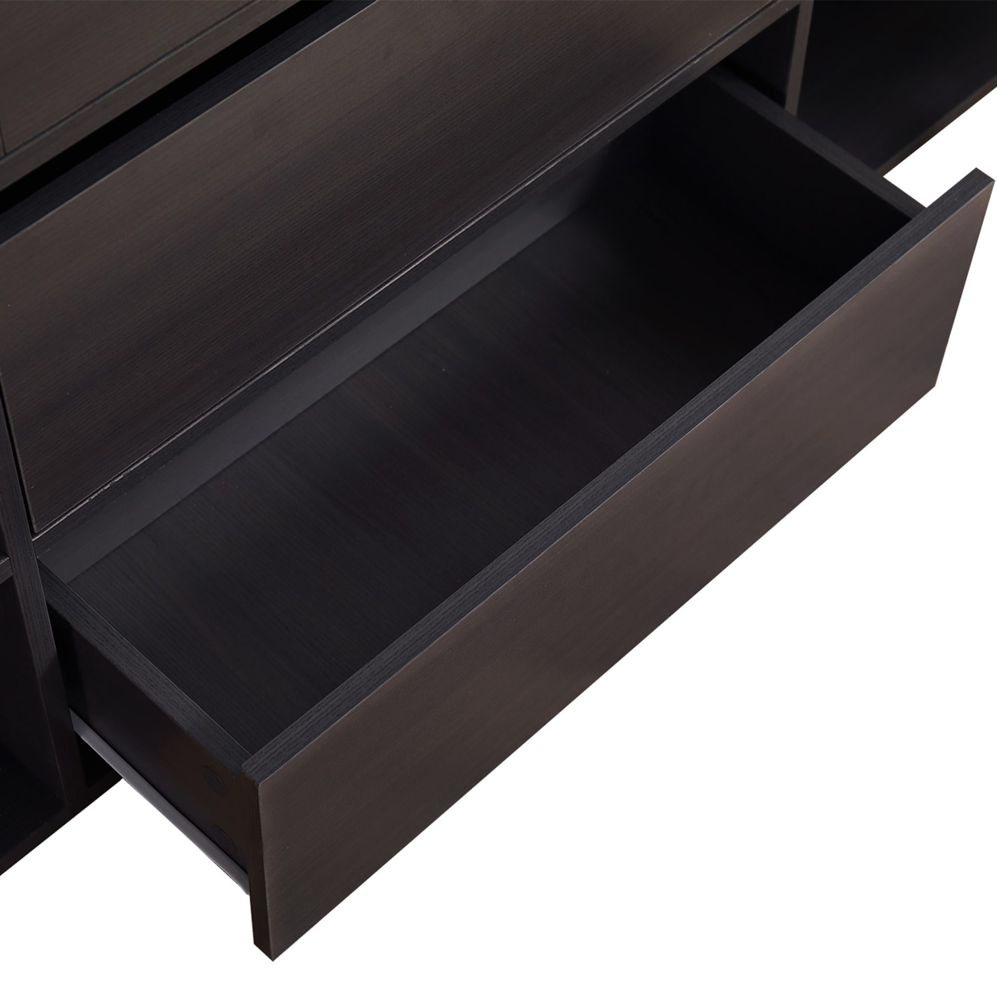 Children's Wooden Mid Sleeper Cabin Bed with Drawers and Shelves, Versatile Bed Frame for Bedroom, 196L x 94W x 92H cm, Taupe